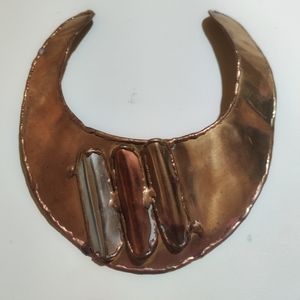 Vintage brass three toned choker necklace